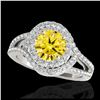 Image 1 : 2.15 ctw SI/I Fancy Intense Yellow Diamond Ring 10K White Gold - REF-244Y3X - SKU:34403
