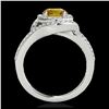 Image 2 : 2.15 ctw SI/I Fancy Intense Yellow Diamond Ring 10K White Gold - REF-244Y3X - SKU:34403