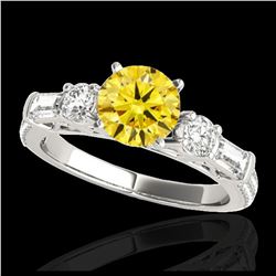 2.5 ctw SI/I Fancy Intense Yellow Diamond Ring 10K White Gold - REF-245K5W - SKU:35487