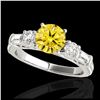Image 1 : 2.5 ctw SI/I Fancy Intense Yellow Diamond Ring 10K White Gold - REF-245K5W - SKU:35487