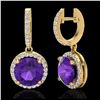 Image 2 : 4 ctw Amethyst & VS/SI Diamond 18K Yellow Gold - REF-87A8V - SKU:23177