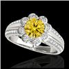 Image 1 : 1.50 ctw SI/I Fancy Intense Yellow Diamond Ring 10K White Gold - REF-128M7F - SKU:34475