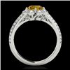 Image 2 : 1.50 ctw SI/I Fancy Intense Yellow Diamond Ring 10K White Gold - REF-128M7F - SKU:34475