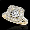 Image 1 : 2.05 ctw H-SI/I Diamond Solitaire Halo Ring 10K Yellow Gold - REF-169V3Y - SKU:34587