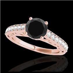 1.65 ctw VS Black Diamond Solitaire Ring 10K Rose Gold - REF-47Y5X - SKU:35027