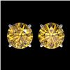 Image 1 : 2 ctw Intense Yellow Diamond Stud Earrings 10K White Gold - REF-360V2Y - SKU:33088