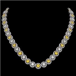 31.64 ctw Canary & Diamond Necklace 18K White Gold - REF-3354A5V - SKU:42596