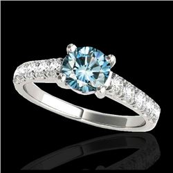 2.1 ctw SI Fancy Blue Diamond Solitaire Ring 10K White Gold - REF-210X2R - SKU:35503