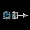 Image 2 : 1.97 ctw Intense Blue Diamond Stud Earrings 10K White Gold - REF-222Y2X - SKU:36654