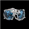 Image 3 : 1.97 ctw Intense Blue Diamond Stud Earrings 10K White Gold - REF-222Y2X - SKU:36654