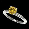 Image 1 : 1 ctw Intense Yellow Diamond Ring 10K White Gold - REF-187K5W - SKU:32892