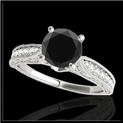 1.21 ctw VS Black Diamond Solitaire Ring 10K White Gold - REF-35W2H - SKU:34723