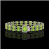 Image 1 : 16.92 ctw Peridot & Diamond Bracelet 14K White Gold - REF-188N4A - SKU:45734