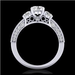2.07 ctw VS/SI Diamond Solitaire Art Deco 3 Stone Ring 18K White Gold - REF-270V2Y - SKU:37016