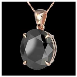 9 ctw Black VS/SI Diamond Necklace 14K Rose Gold - REF-272F7N - SKU:21894