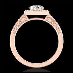 1.10 ctw VS/SI Diamond Art Deco Ring 18K Rose Gold - REF-227Y3X - SKU:37266
