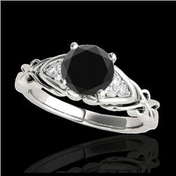 1.10 ctw VS Black Diamond Solitaire Ring 10K White Gold - REF-38V2Y - SKU:35203