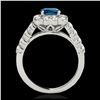 Image 2 : 2.5 ctw SI Fancy Blue Diamond Solitaire Halo Ring 10K White Gold - REF-190M9F - SKU:33348