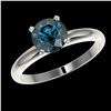 Image 2 : 1.52 ctw Intense Blue Diamond Ring 10K White Gold - REF-180M2F - SKU:36445