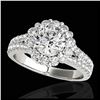 Image 1 : 2.51 ctw H-SI/I Diamond Solitaire Halo Ring 10K White Gold - REF-347R7K - SKU:33940