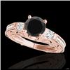 Image 1 : 1.38 ctw VS Black Diamond Solitaire Ring 10K Rose Gold - REF-47X7R - SKU:34643