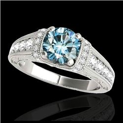 1.50 ctw SI Fancy Blue Diamond Ring 10K White Gold - REF-135K2W - SKU:34779