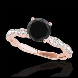 1.40 ctw VS Black Diamond Solitaire Ring 10K Rose Gold - REF-42Y2X - SKU:34875