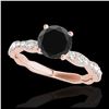 Image 1 : 1.40 ctw VS Black Diamond Solitaire Ring 10K Rose Gold - REF-42Y2X - SKU:34875