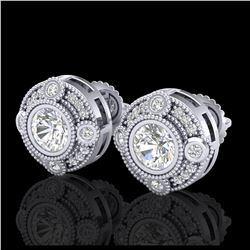 1.50 ctw VS/SI Diamond Solitaire Art Deco Stud Earrings 18K White Gold - REF-263K6W - SKU:36980