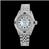 Image 2 : Rolex Men's Stainless Steel, QuickSet, Diam/Emerald Dial & Diam/Emerald Bezel - REF-563W5H