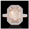 Image 1 : 4.50 ctw Morganite & VS/SI Diamond Ring 14K Rose Gold - REF-91M6F - SKU:21430