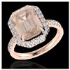 Image 2 : 4.50 ctw Morganite & VS/SI Diamond Ring 14K Rose Gold - REF-91M6F - SKU:21430