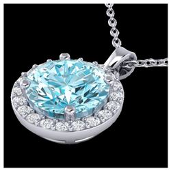 2 ctw Sky Topaz & VS/SI Diamond Necklace 18K White Gold - REF-41F3N - SKU:21555