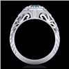Image 3 : 1.07 ctw Fancy Intense Blue Diamond Art Deco Ring 18K White Gold - REF-200M2F - SKU:37474