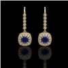 Image 1 : 5.1 ctw Sapphire & Diamond Earrings 14K Yellow Gold - REF-132M9F - SKU:44056