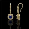 Image 2 : 5.1 ctw Sapphire & Diamond Earrings 14K Yellow Gold - REF-132M9F - SKU:44056