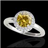 Image 1 : 1.43 ctw SI/I Fancy Intense Yellow Diamond Ring 10K White Gold - REF-197N7A - SKU:33668