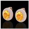 Image 1 : 8 ctw Citrine & VS/SI Diamond Earrings 14K Rose Gold - REF-142F9N - SKU:20220
