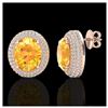 Image 2 : 8 ctw Citrine & VS/SI Diamond Earrings 14K Rose Gold - REF-142F9N - SKU:20220