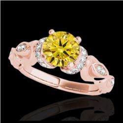 1.20 ctw SI Intense Yellow Diamond Ring 10K Rose Gold - REF-150H2M - SKU:34683
