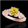 Image 1 : 1.20 ctw SI Intense Yellow Diamond Ring 10K Rose Gold - REF-150H2M - SKU:34683