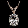 Image 1 : 1.25 ctw VS/SI Oval Diamond Necklace 10K Rose Gold - REF-397N5A - SKU:33212