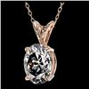 Image 2 : 1.25 ctw VS/SI Oval Diamond Necklace 10K Rose Gold - REF-397N5A - SKU:33212