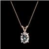 Image 3 : 1.25 ctw VS/SI Oval Diamond Necklace 10K Rose Gold - REF-397N5A - SKU:33212