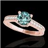Image 1 : 1.75 ctw SI Blue Diamond Solitaire Ring 10K Rose Gold - REF-227H7M - SKU:34771
