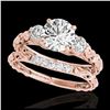 Image 1 : 1.35 ctw H-SI/I Diamond 3 Stone Ring 10K Rose Gold - REF-130H9M - SKU:35431