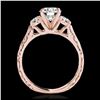 Image 2 : 1.35 ctw H-SI/I Diamond 3 Stone Ring 10K Rose Gold - REF-130H9M - SKU:35431