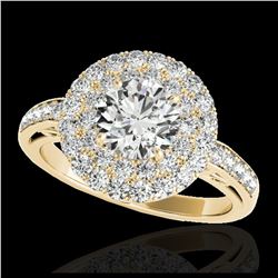 2.25 ctw H-SI/I Diamond Solitaire Halo Ring 10K Yellow Gold - REF-245X5R - SKU:34204