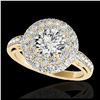 Image 1 : 2.25 ctw H-SI/I Diamond Solitaire Halo Ring 10K Yellow Gold - REF-245X5R - SKU:34204