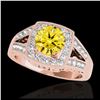 Image 1 : 1.65 ctw SI/I Fancy Intense Yellow Diamond Ring 10K Rose Gold - REF-270H2M - SKU:34467